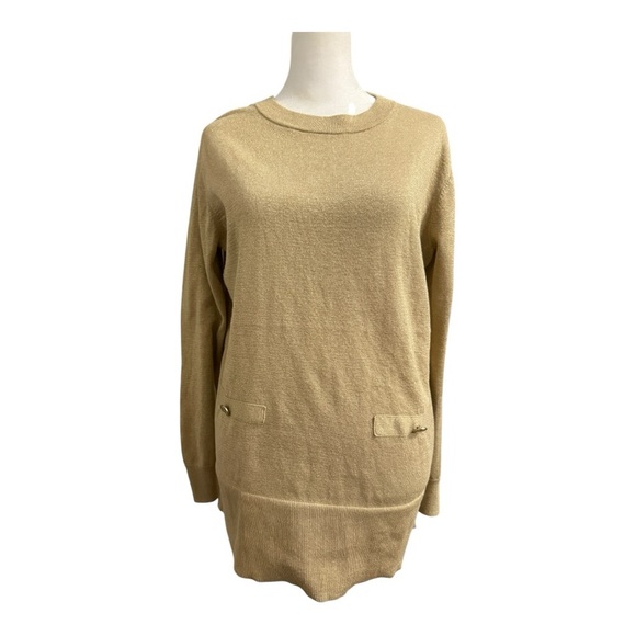 Michael Kors Gold Sweater - Size Large Office Holiday - Picture 1 of 7